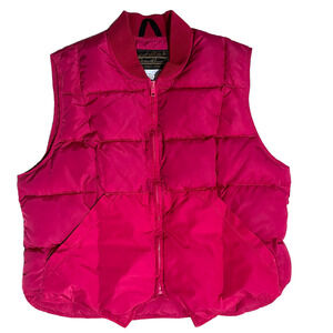 Vintage 1980's Eddie Bower Pink Down Puffer Vest Woman's Large
